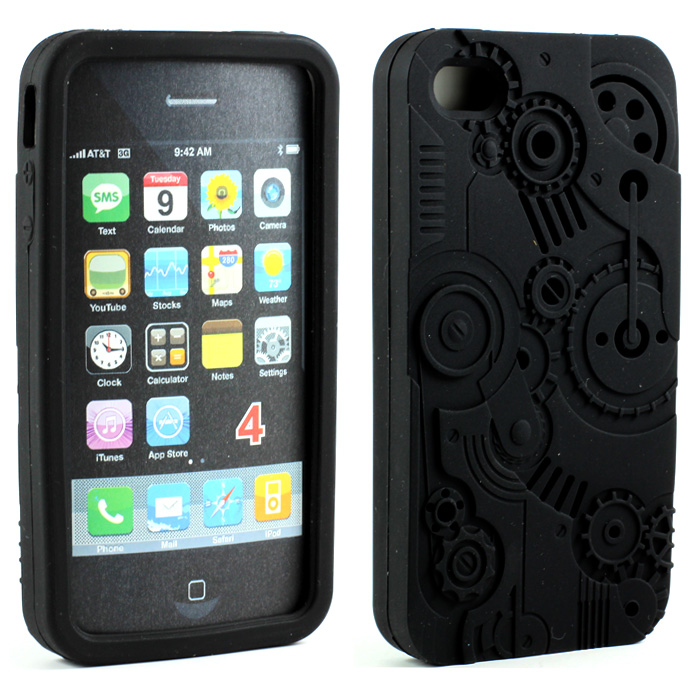iPhone 4 4S 3D CLOCK Work Case  (Black)